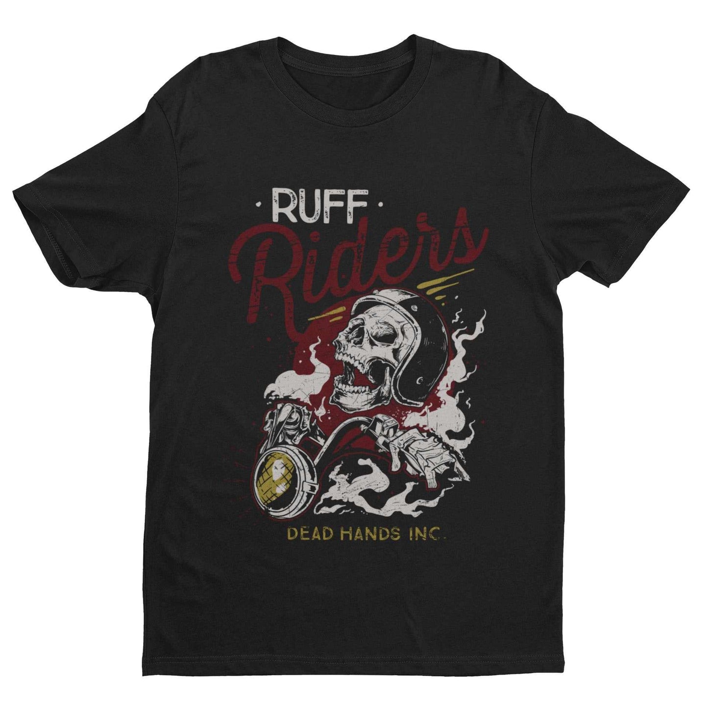 Ruff Riders Biker T Shirt Motorcycle Skull Helmet Design Motorbike GifGalaxy Tees