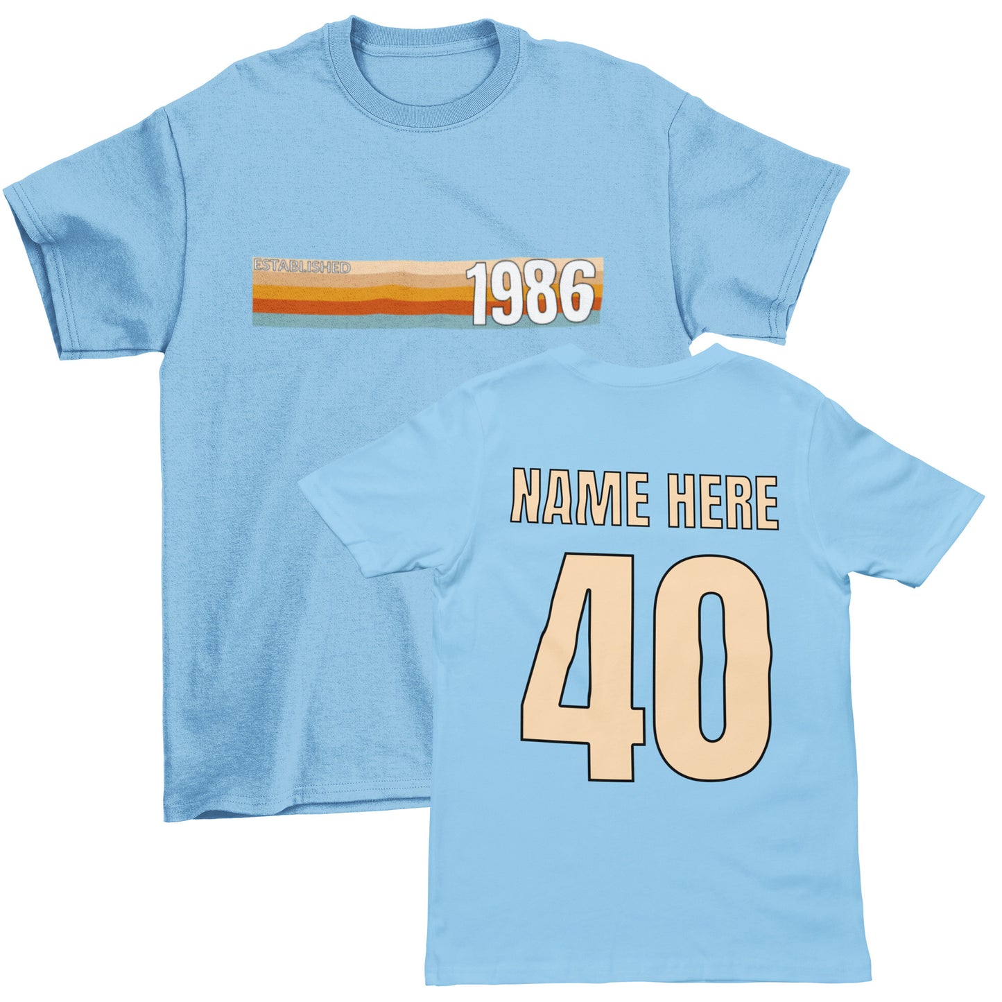 Personalised Established 1986 40th Birthday T-Shirt
