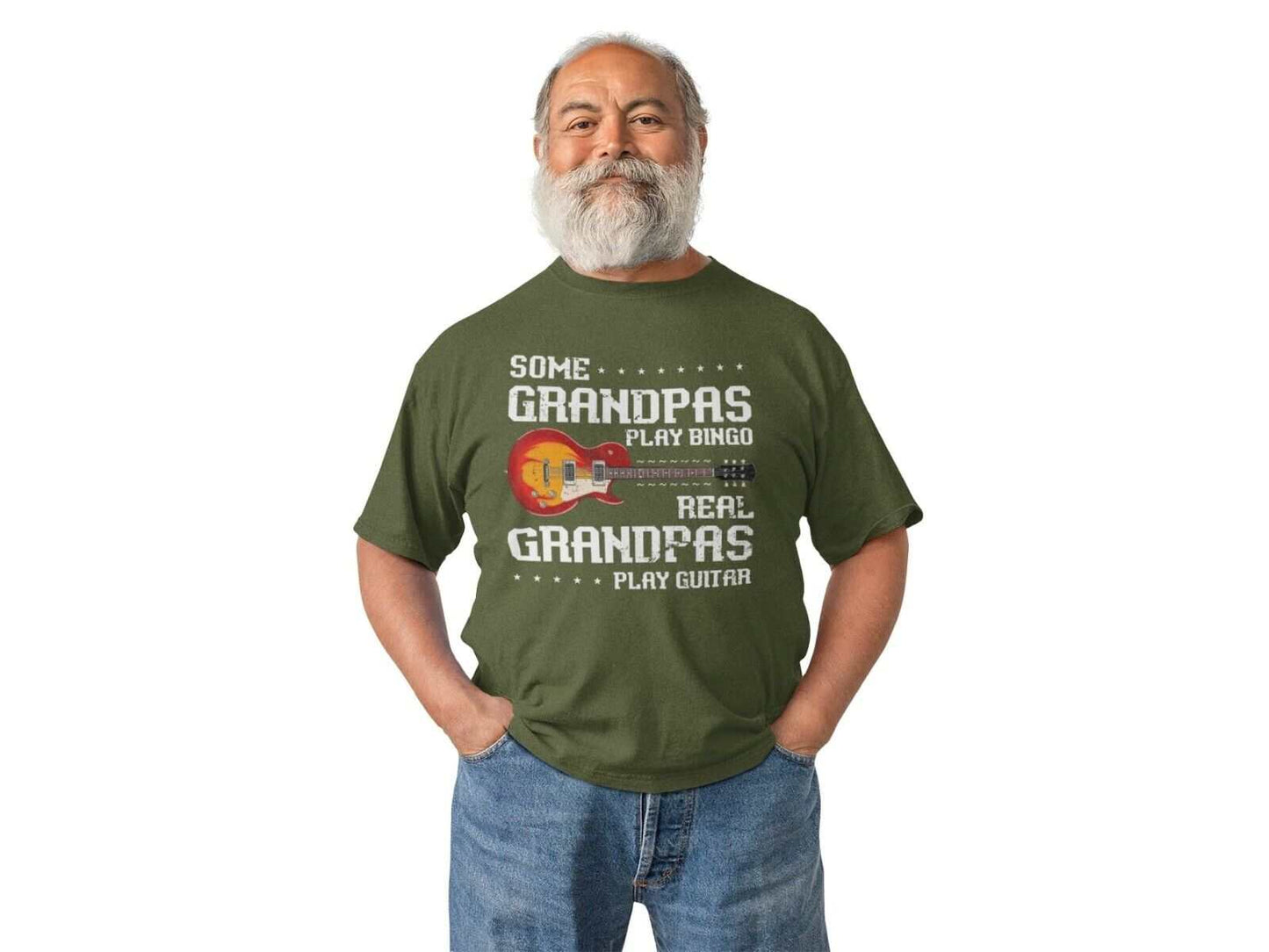 Some Grandpas Play Bingo REAL Grandpa Plays Guitar Funny T Shirt GranaGalaxy Tees