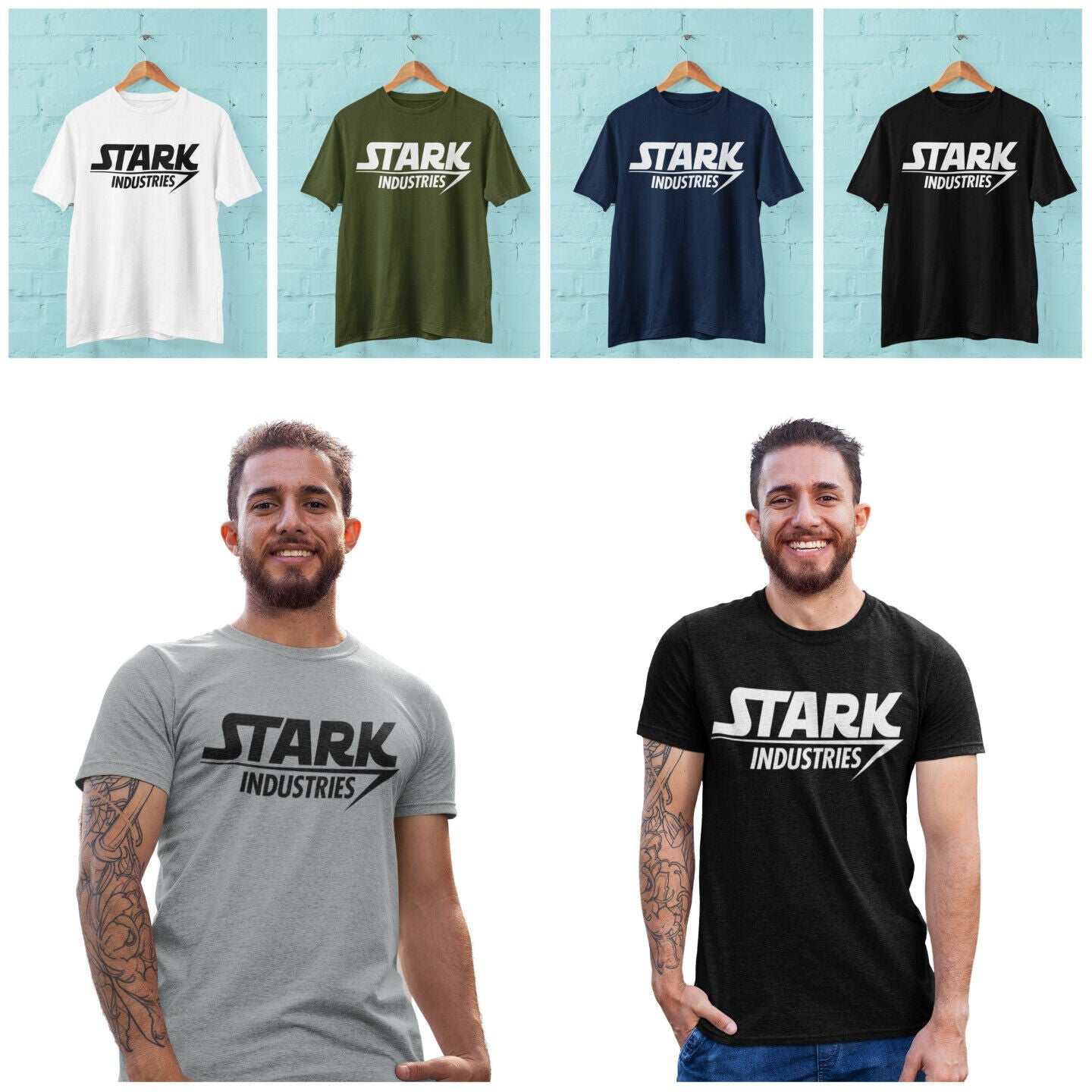 Stark Industries Funny T Shirt Man Iron Tony Comic Movie Film SuperherGalaxy Tees