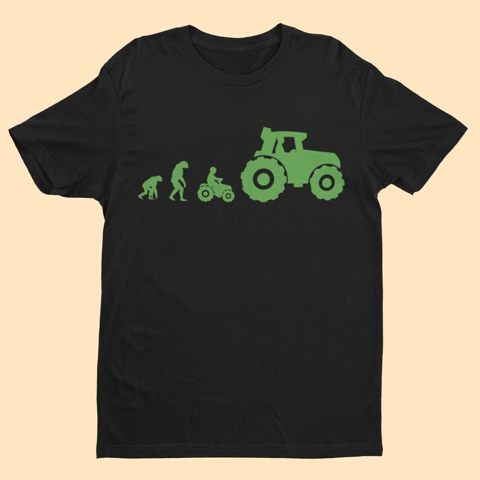 The Evolution of FARMING T Shirt Funny Ape To Man To Tractor Novelty TGalaxy Tees