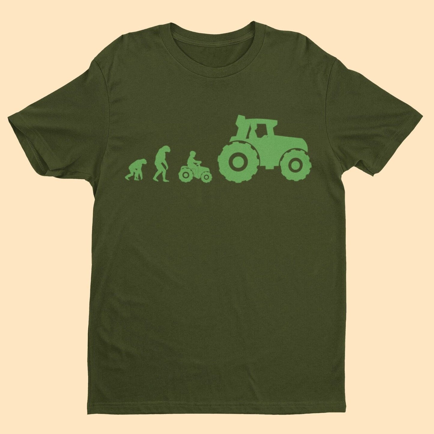 The Evolution of FARMING T Shirt Funny Ape To Man To Tractor Novelty TGalaxy Tees