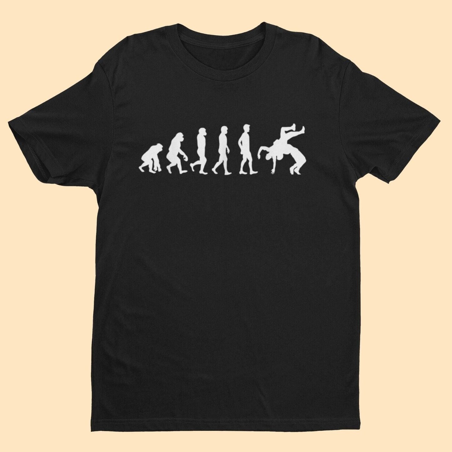 The Evolution of WRESTLING T Shirt Funny Ape To Man To Sports EntertaiGalaxy Tees