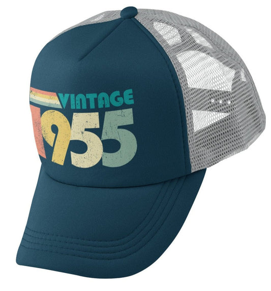 Vintage 1955 70th Birthday in 2025 Trucker Style Baseball Cap Retro DeGalaxy Tees