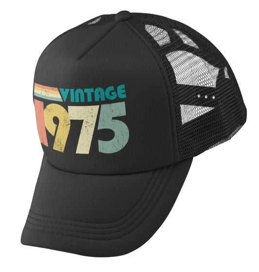 Vintage 1975 50th Birthday in 2025 Trucker Style Baseball Cap Retro DeGalaxy Tees