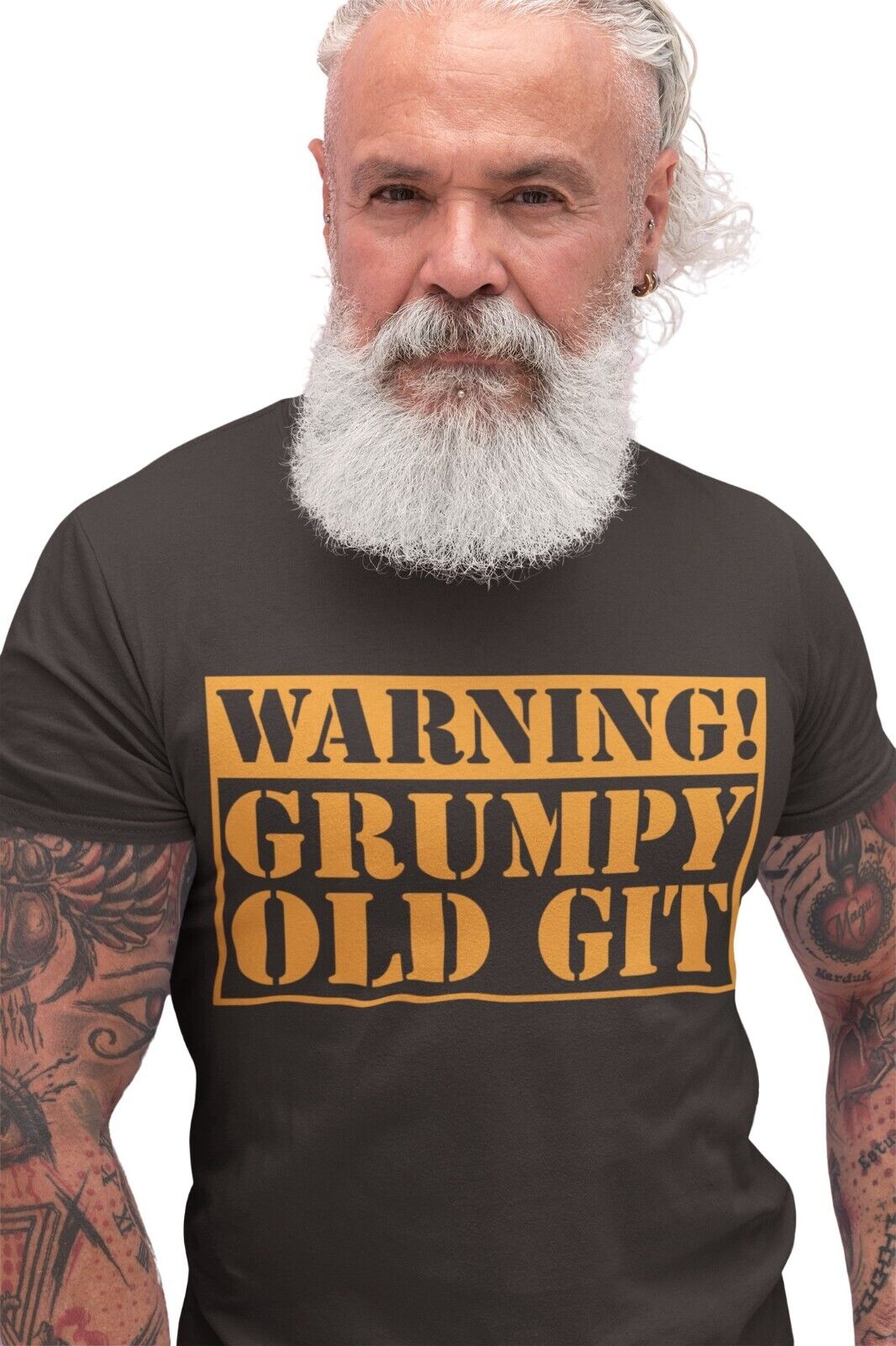 Warning Grumpy Old Git Funny T Shirt tshirt top Old Man Dad Grandad GiGalaxy Tees