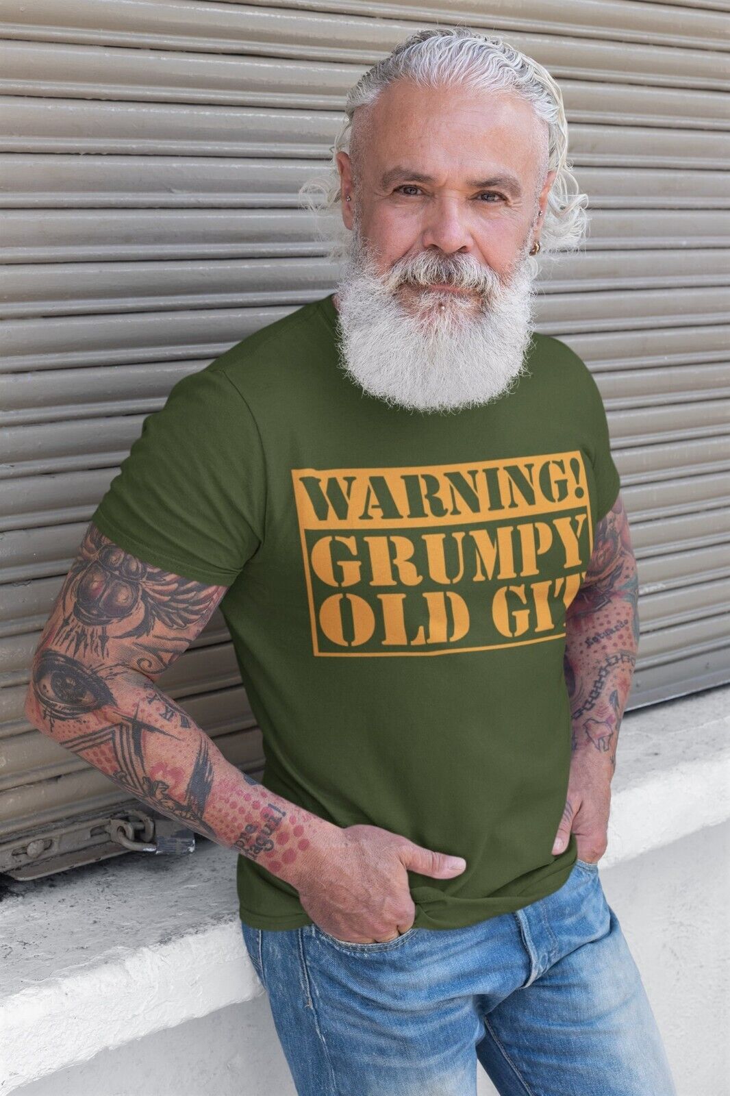 Warning Grumpy Old Git Funny T Shirt tshirt top Old Man Dad Grandad GiGalaxy Tees