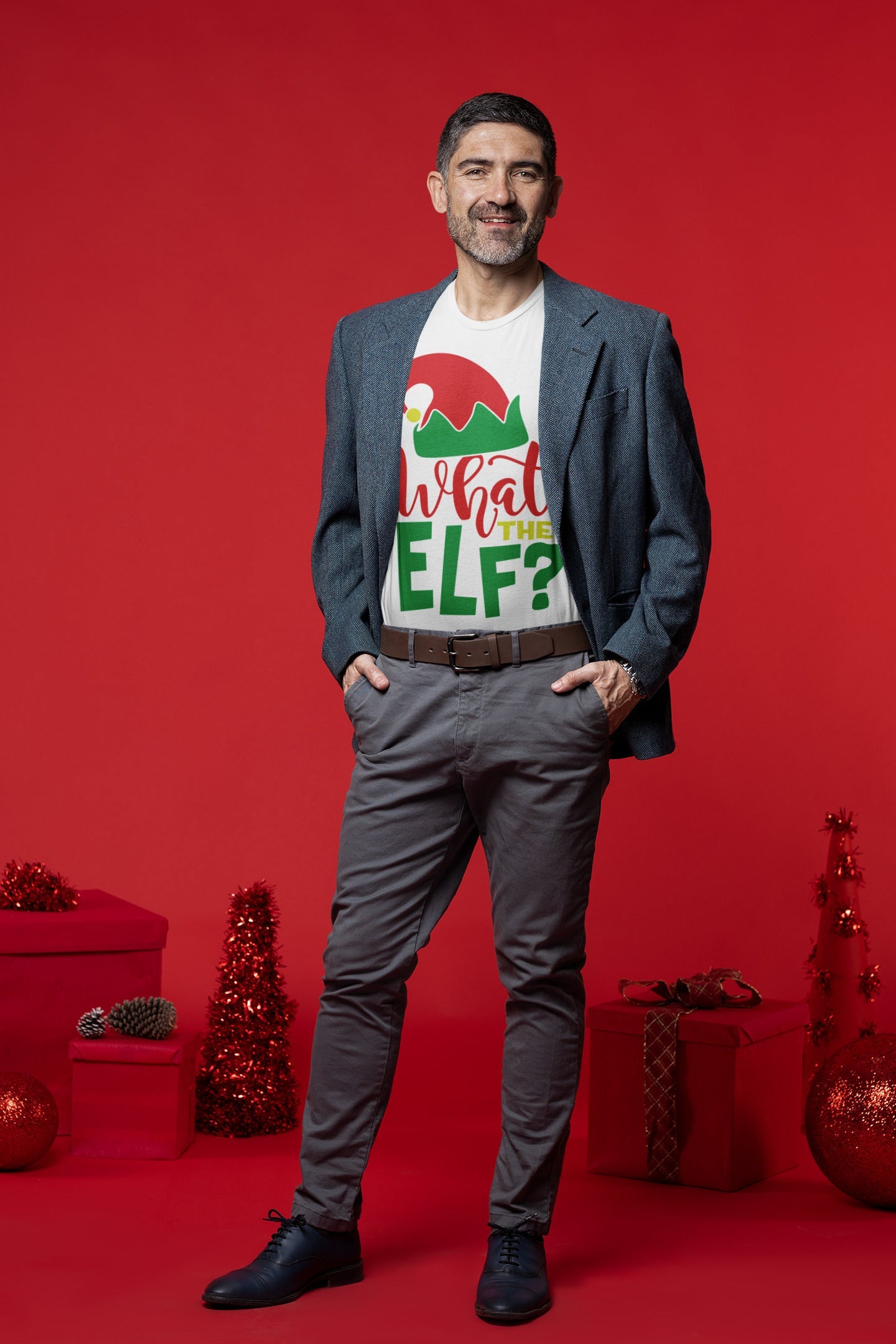 What The Elf Funny Christmas XMas T-Shirt Tee T Shirt Novelty Gift PreGalaxy Tees