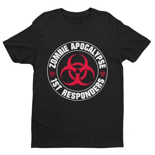 ZOMBIE APOCALYPSE FIRST RESPONDERS Funny T Shirt Gaming Gamers Horror Galaxy Tees