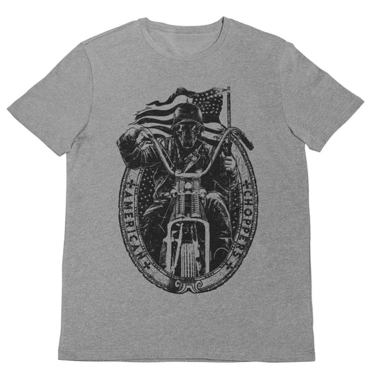 American Choppers Custom Biker T-Shirt Motorcycle Skull Classic American Flag T-Shirt Gift
