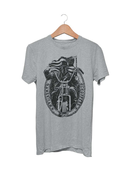 American Choppers Custom Biker T-Shirt Motorcycle Skull Classic American Flag T-Shirt Gift