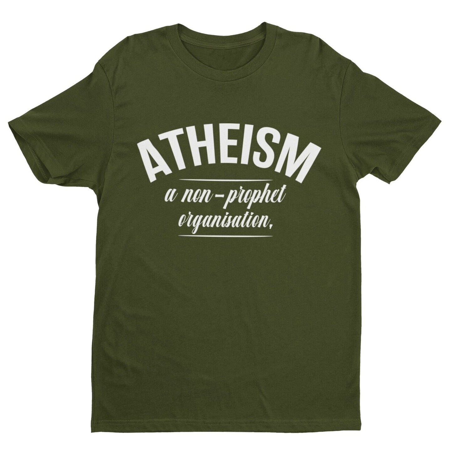 ATHEISM A NON PROPHET ORGANISATION Funny T-Shirt Atheist Gift Novelty Gift T-Shirt