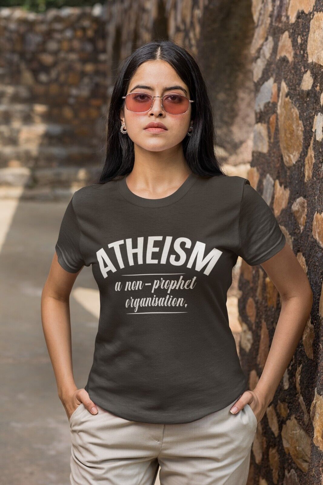 ATHEISM A NON PROPHET ORGANISATION Funny T-Shirt Atheist Gift Novelty Gift T-Shirt