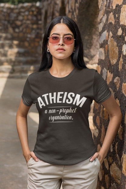 ATHEISM A NON PROPHET ORGANISATION Funny T-Shirt Atheist Gift Novelty Gift T-Shirt