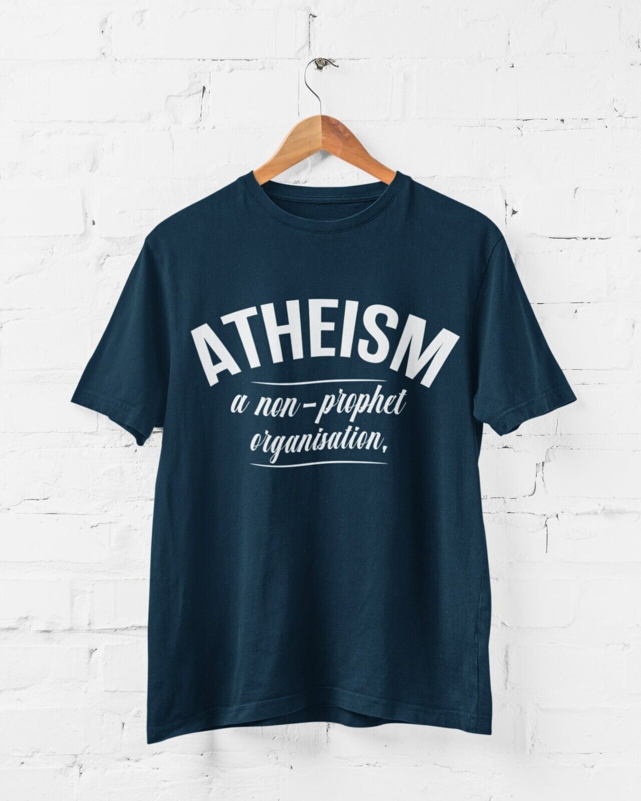 ATHEISM A NON PROPHET ORGANISATION Funny T-Shirt Atheist Gift Novelty Gift T-Shirt