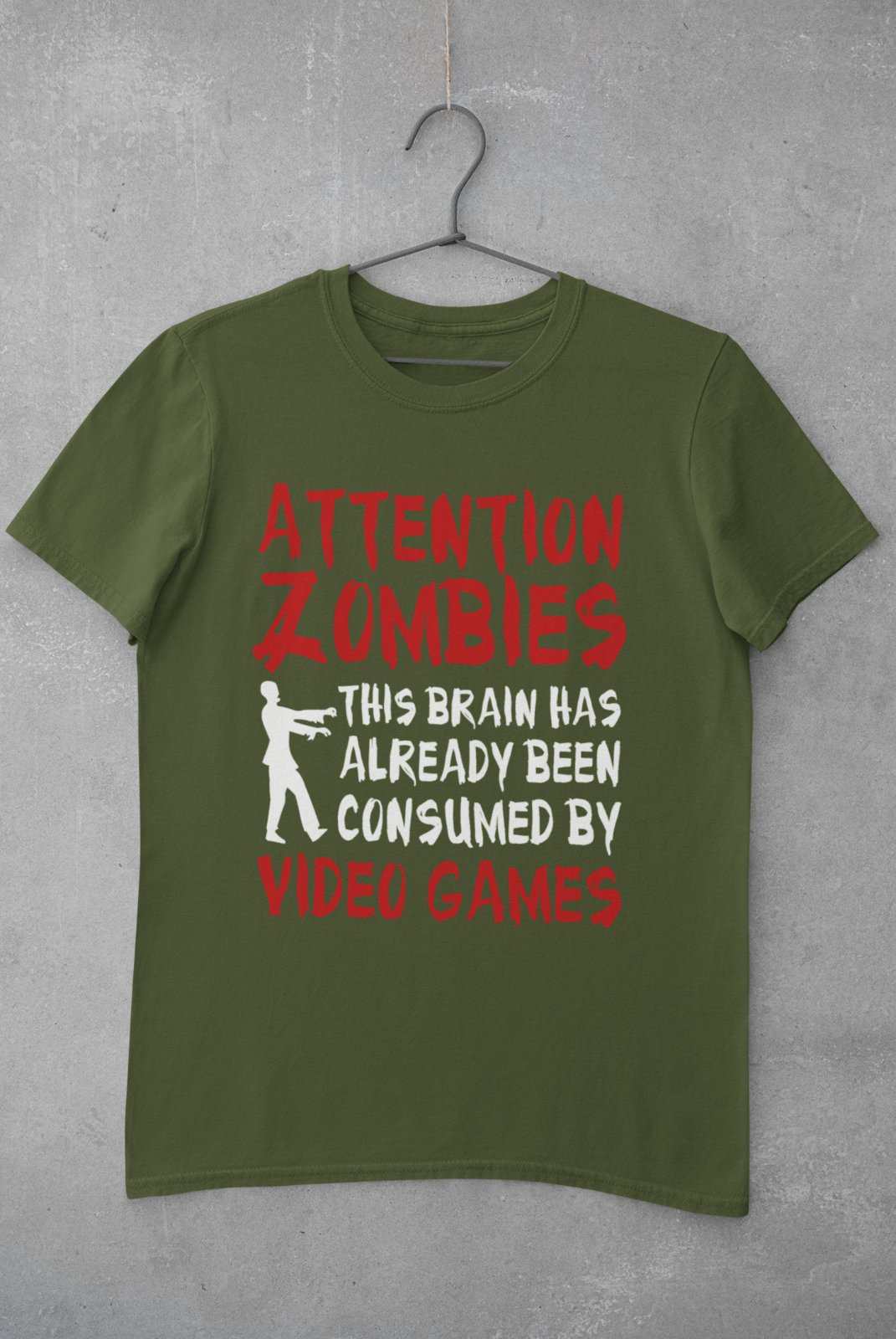 Attention Zombies This Brain Has Already Been Conusmed By Video Games T-Shirt T-Shirt