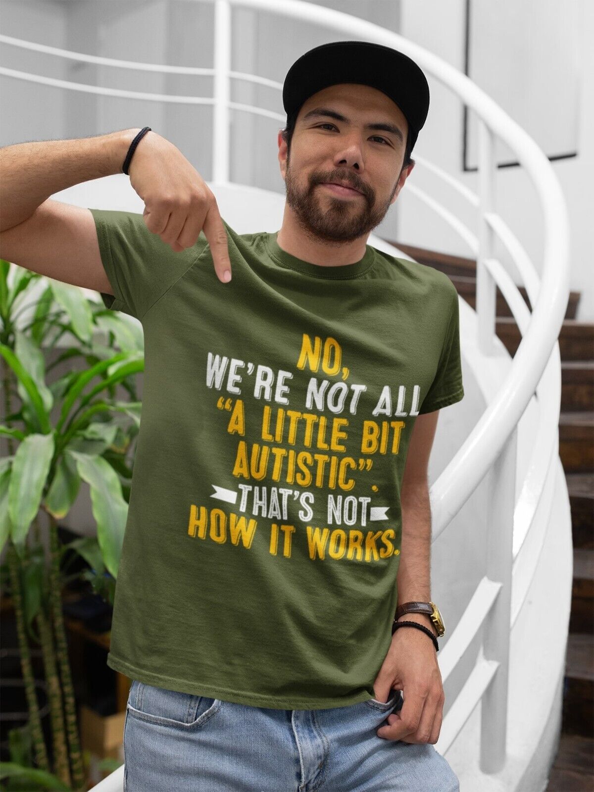 Autism Awareness T-Shirt No We're Not All A Little Bit Autistic T-Shirt Support Gift T-Shirt