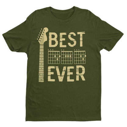 Best Dad Ever DAD in Chords Tab Guitar T-Shirt Fathers Day Gift Guitarist T-Shirt