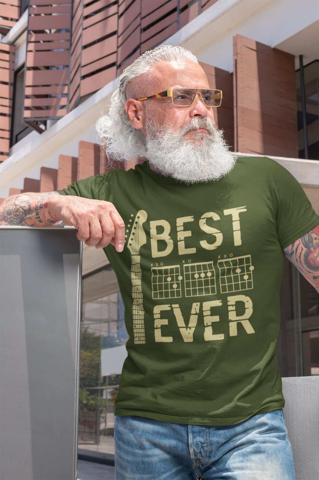 Best Dad Ever DAD in Chords Tab Guitar T-Shirt Fathers Day Gift Guitarist T-Shirt