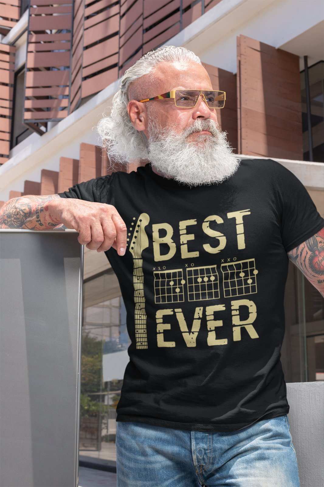 Best Dad Ever DAD in Chords Tab Guitar T-Shirt Fathers Day Gift Guitarist T-Shirt