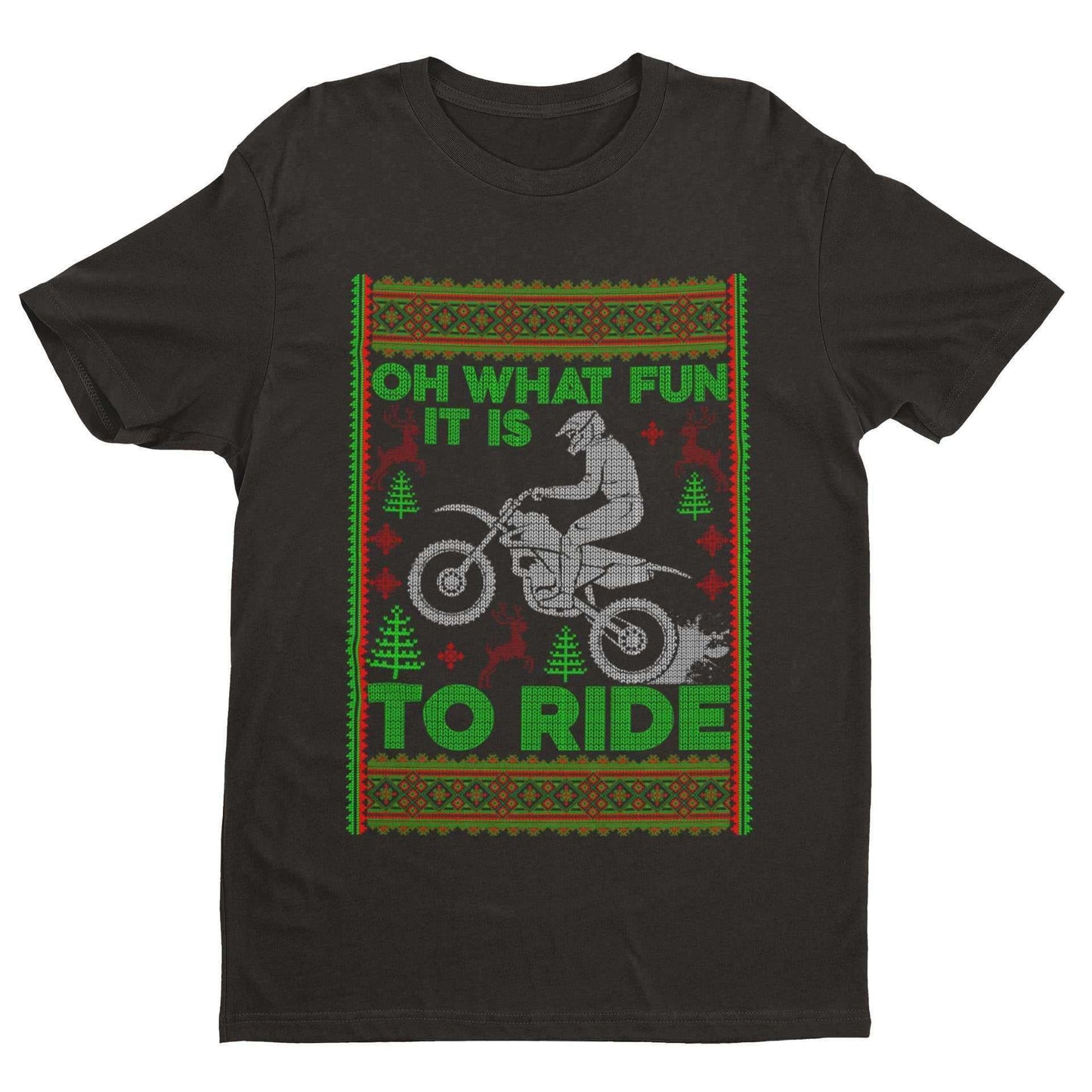 Biker Christmas Gift Motorbike T-Shirt Oh What Fun It Is To Ride jumper style