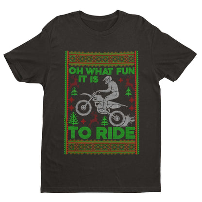 Biker Christmas Gift Motorbike T-Shirt Oh What Fun It Is To Ride jumper style