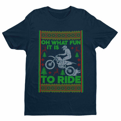 Biker Christmas Gift Motorbike T-Shirt Oh What Fun It Is To Ride jumper style