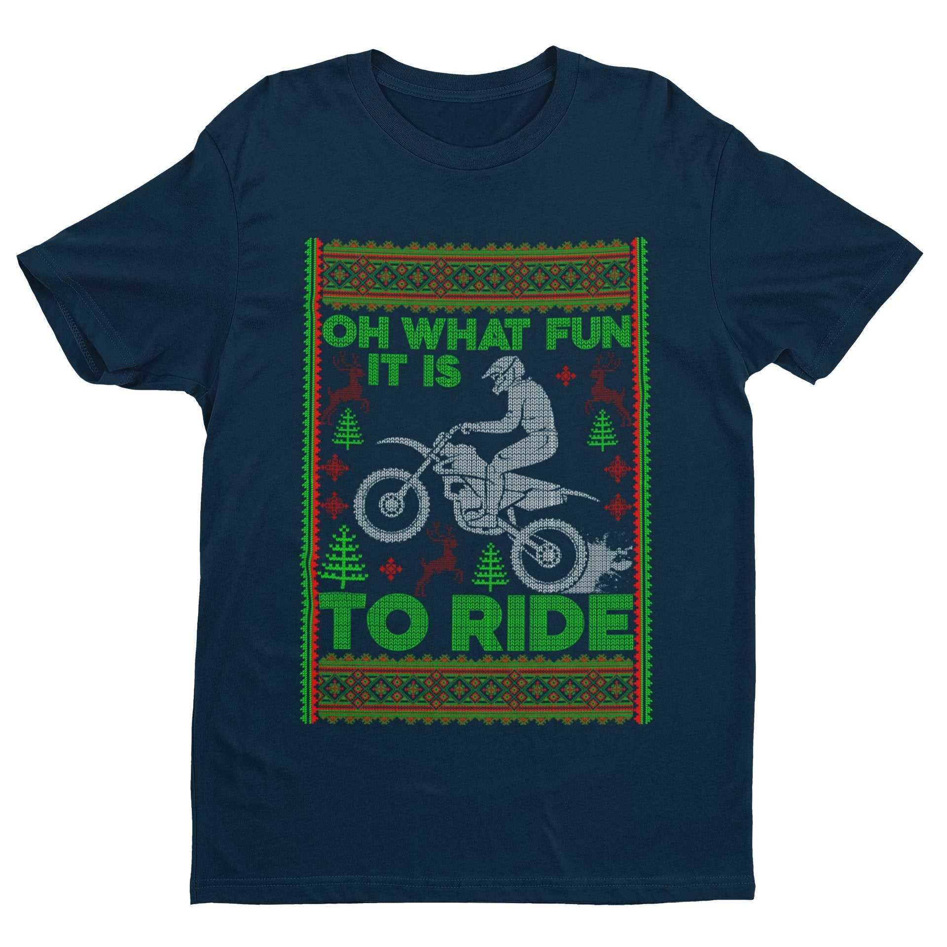 Biker Christmas Gift Motorbike T-Shirt Oh What Fun It Is To Ride jumper style