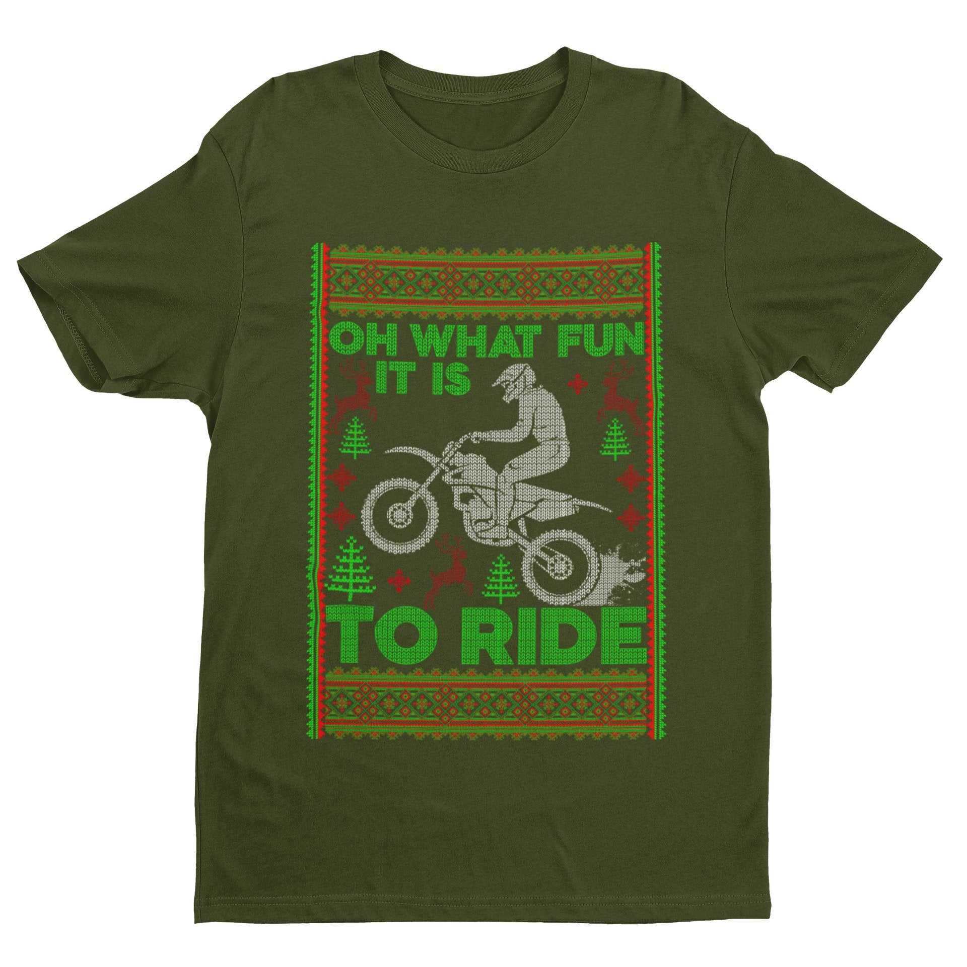 Biker Christmas Gift Motorbike T-Shirt Oh What Fun It Is To Ride jumper style