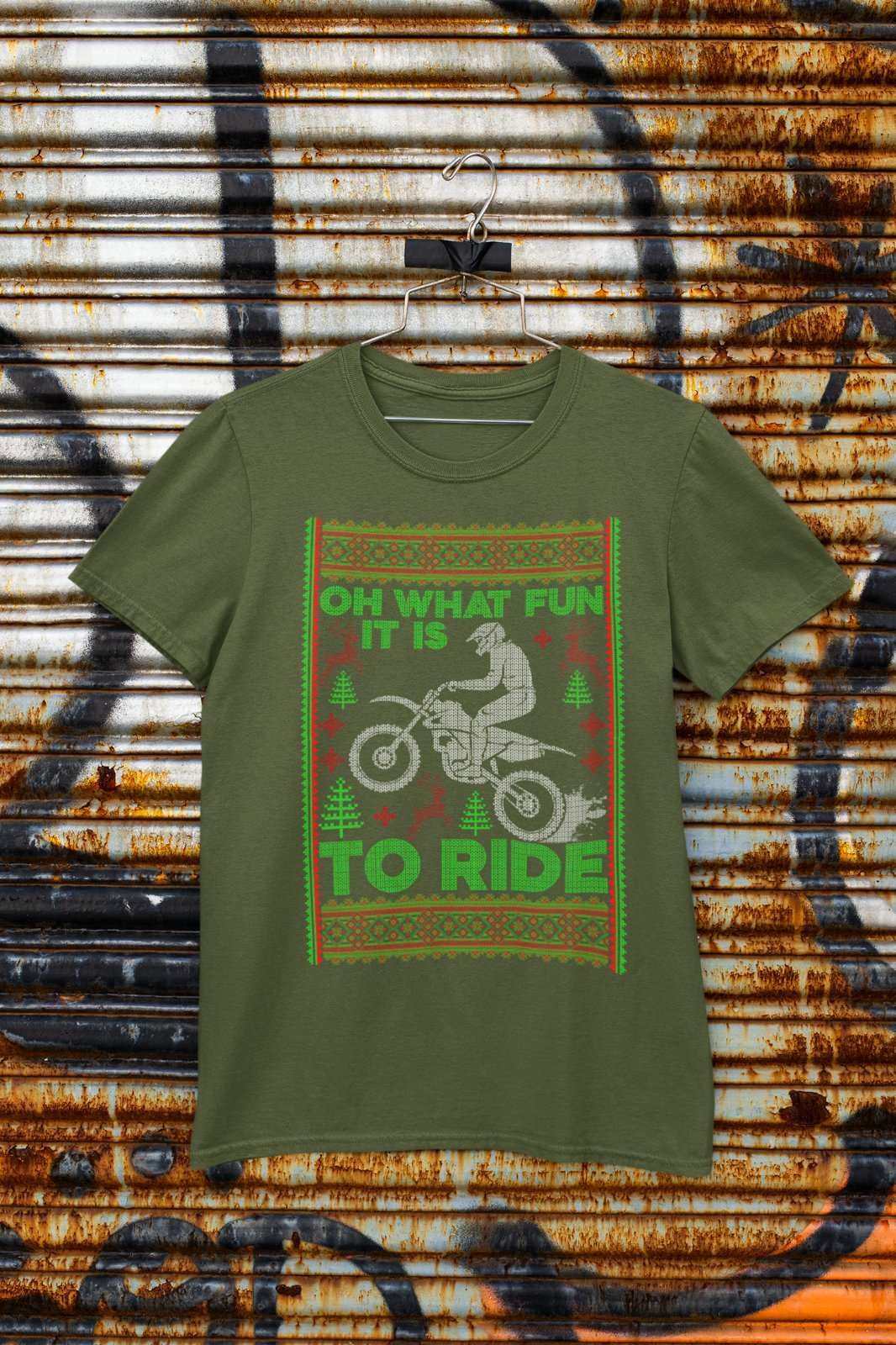 Biker Christmas Gift Motorbike T-Shirt Oh What Fun It Is To Ride jumper style