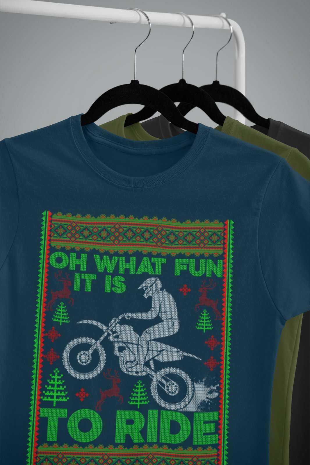 Biker Christmas Gift Motorbike T-Shirt Oh What Fun It Is To Ride jumper style