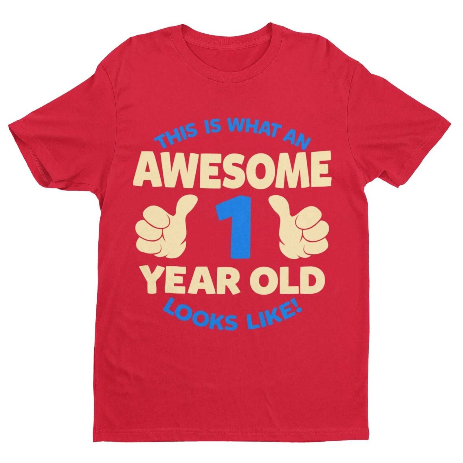 Boys 1st Birthday T-Shirt This Is What An Awesome 1 Year Old looks Like Gift