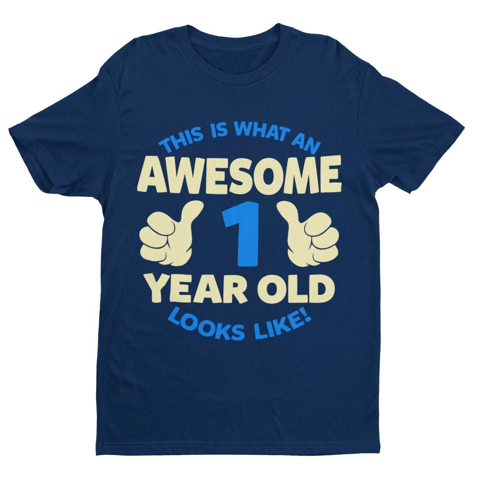 Boys 1st Birthday T-Shirt This Is What An Awesome 1 Year Old looks Like Gift