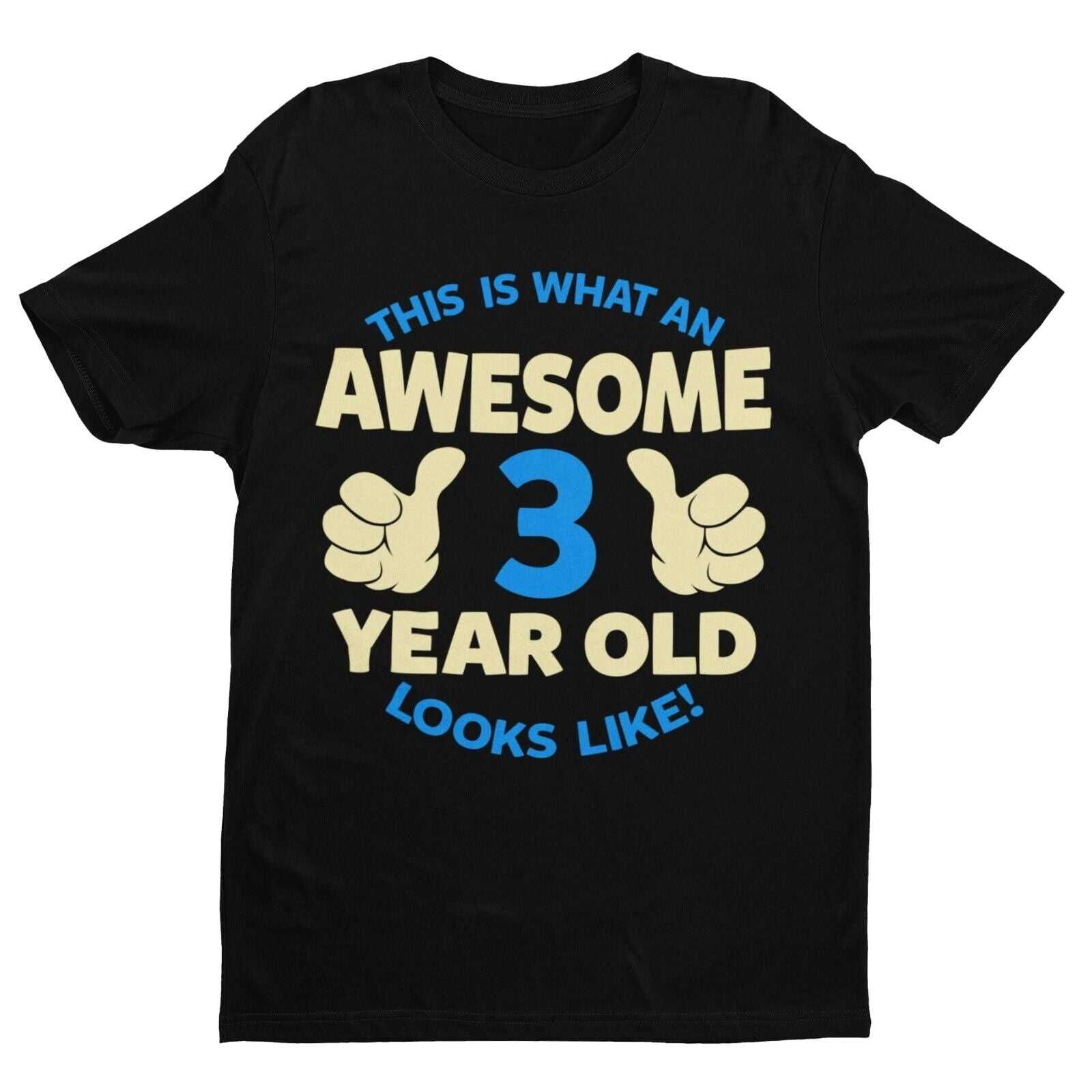 Boys 3rd Birthday T-Shirt This Is What An Awesome 3 Year Old looks Like Gift
