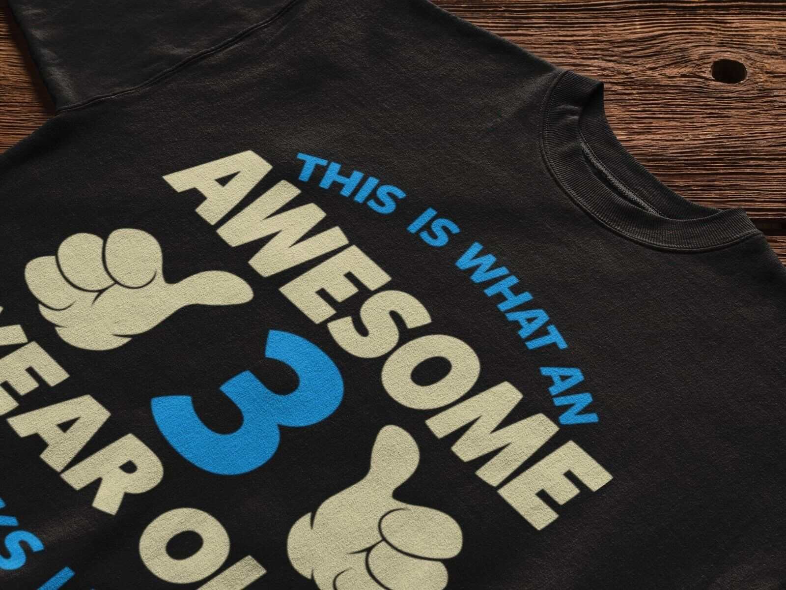Boys 3rd Birthday T-Shirt This Is What An Awesome 3 Year Old looks Like Gift
