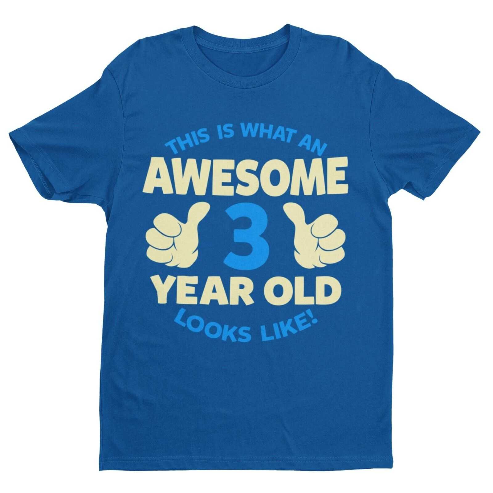 Boys 3rd Birthday T-Shirt This Is What An Awesome 3 Year Old looks Like Gift