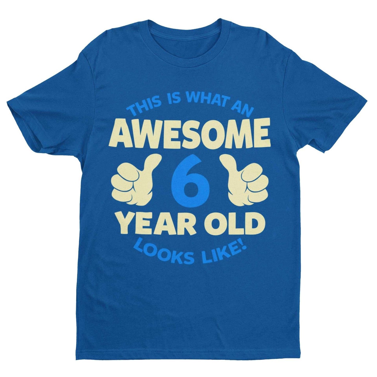 Boys 6th Birthday T-Shirt This Is What An Awesome 6 Year Old looks Like Gift