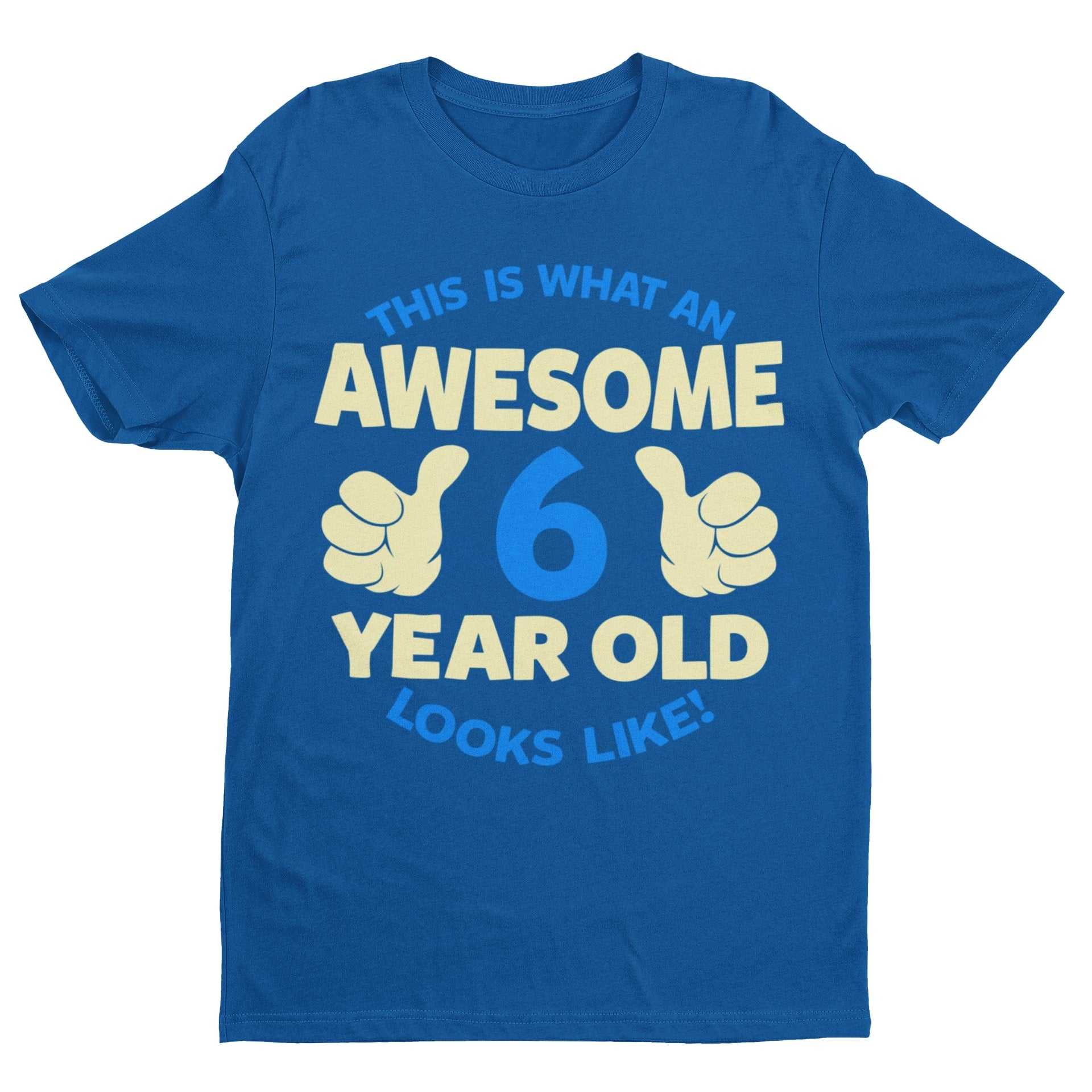 Boys 6th Birthday T-Shirt This Is What An Awesome 6 Year Old looks Like Gift