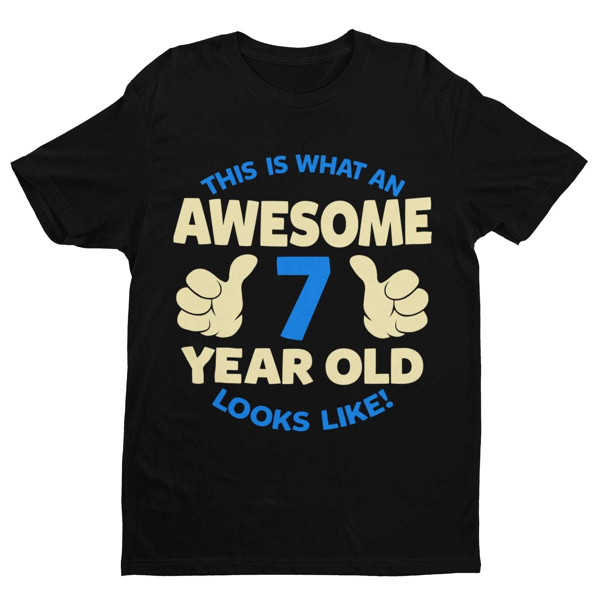 Boys 7th Birthday T-Shirt This Is What An Awesome 7 Year Old looks Like Gift