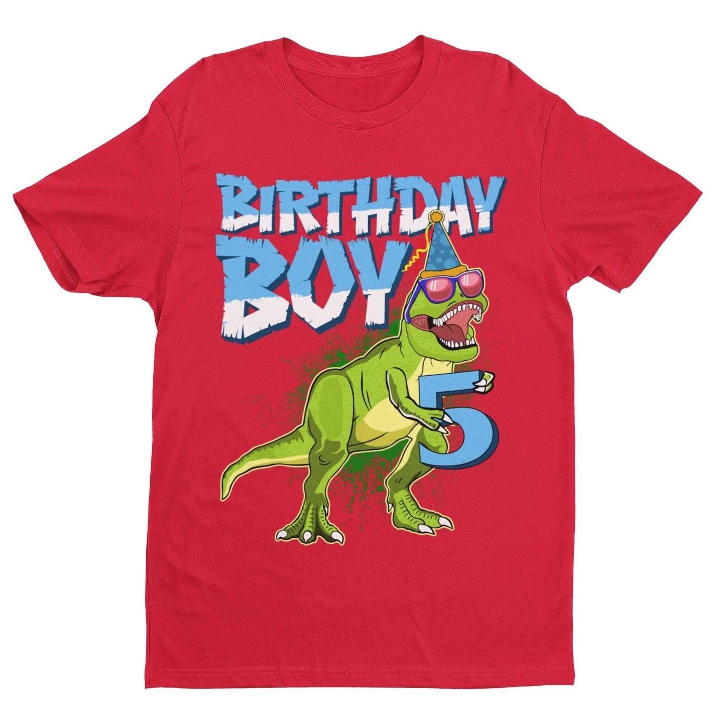Boys Cute 5th Birthday Dinosaur T-Shirt Dino Fan Novelty T-Shirt Gift