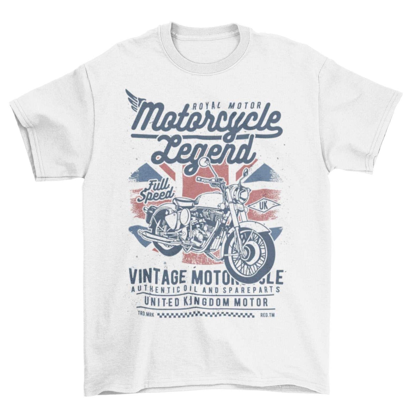 British Biker T-Shirt Motorcycle Legend Vintage Motorbike Union Jack Classic T-Shirt Gift