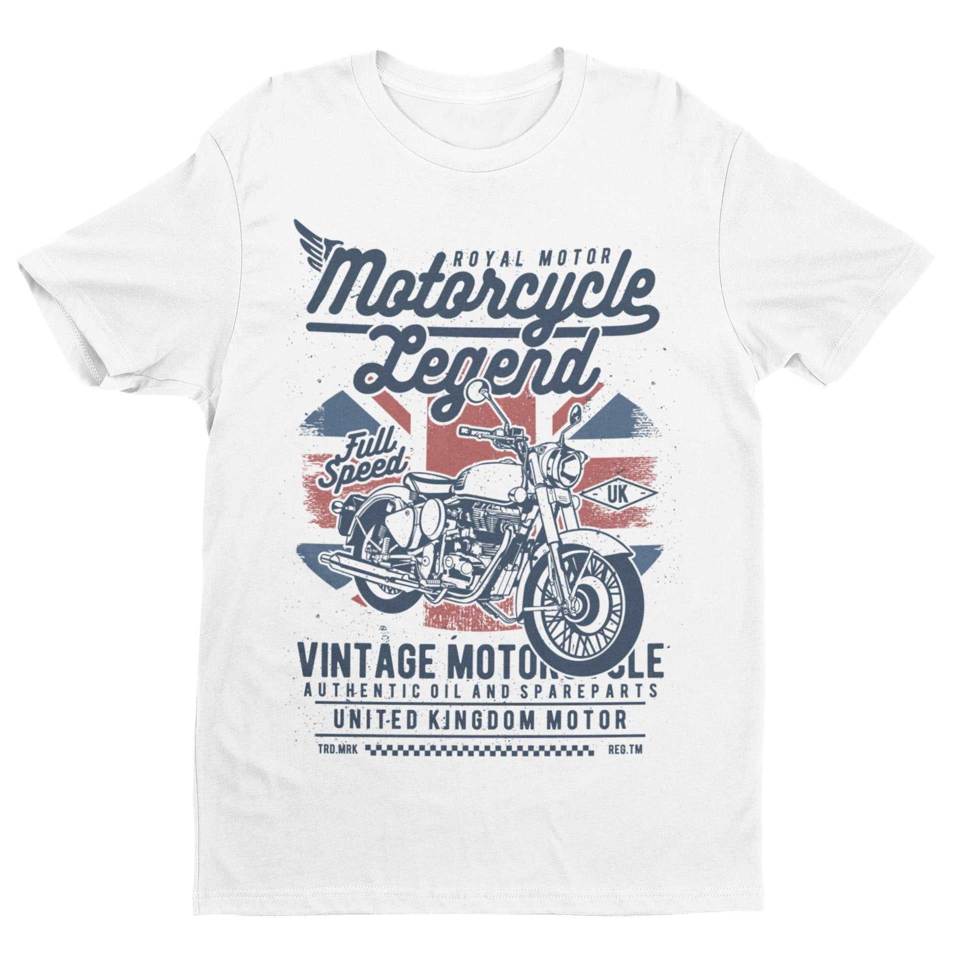 British Biker T-Shirt Motorcycle Legend Vintage Motorbike Union Jack Classic T-Shirt Gift