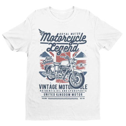 British Biker T-Shirt Motorcycle Legend Vintage Motorbike Union Jack Classic T-Shirt Gift