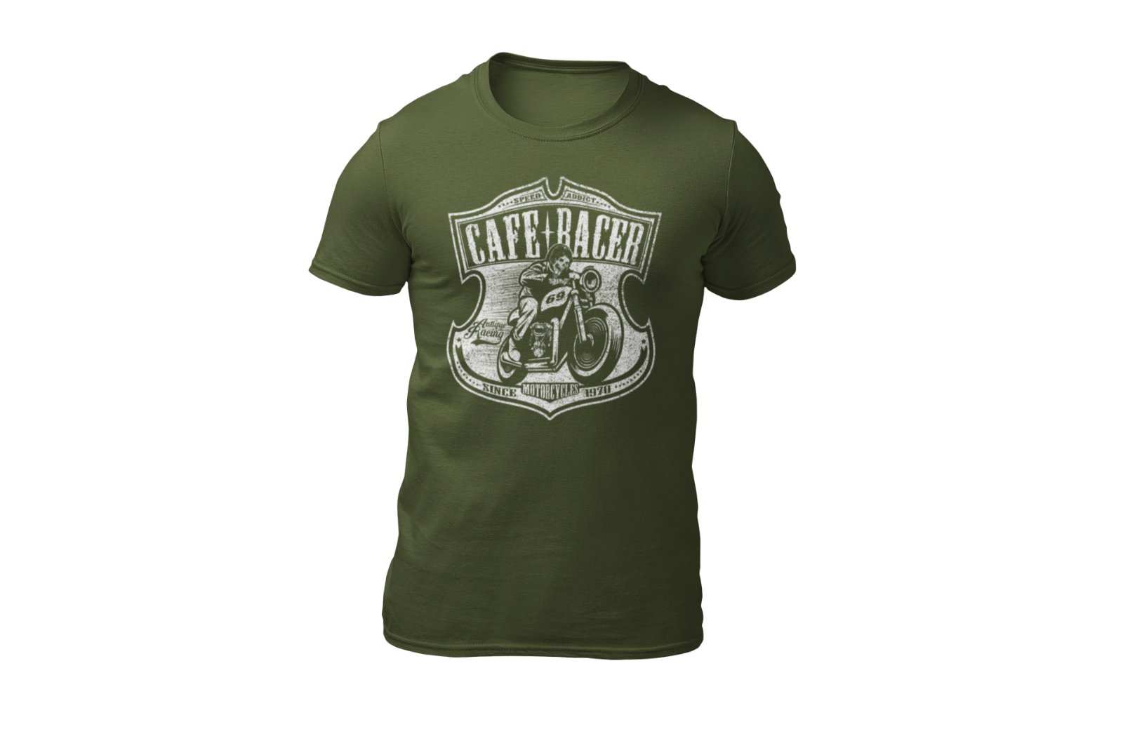 Cafe Racer Biker T-Shirt Speed Addict Motorcycle 69 Classic Bike Skull Gift T-Shirt