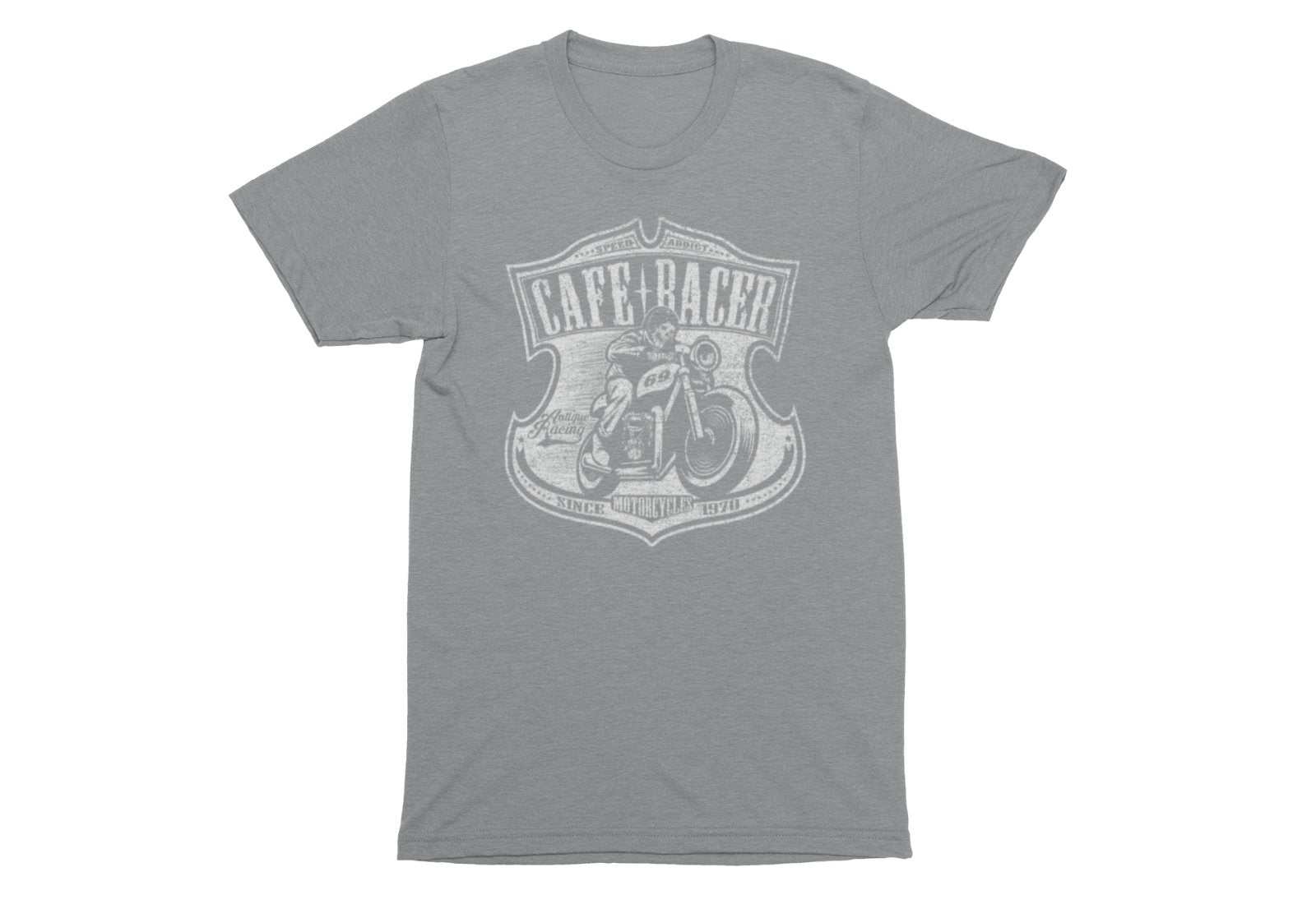 Cafe Racer Biker T-Shirt Speed Addict Motorcycle 69 Classic Bike Skull Gift T-Shirt