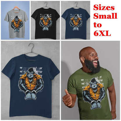 Cell Block Primate Funny T-Shirt Ape Gorilla Mugshot Handcuffs Smoking Cigar T-Shirt