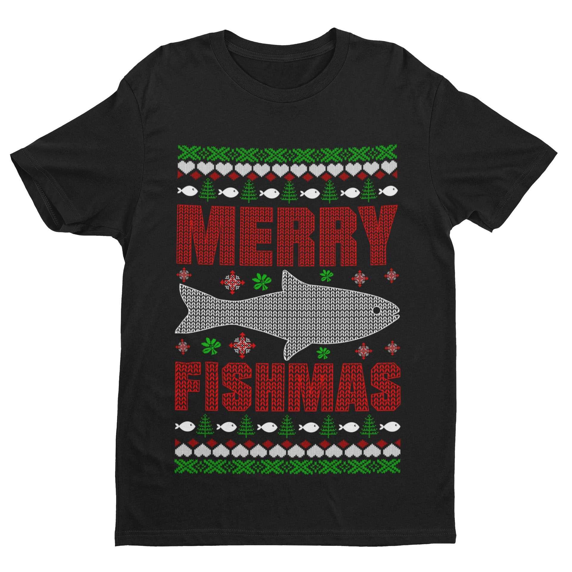 Christmas Fishing T-Shirt Merry Fishmas Xmas Jumper Style Gift For Fisherman Sweatshirt