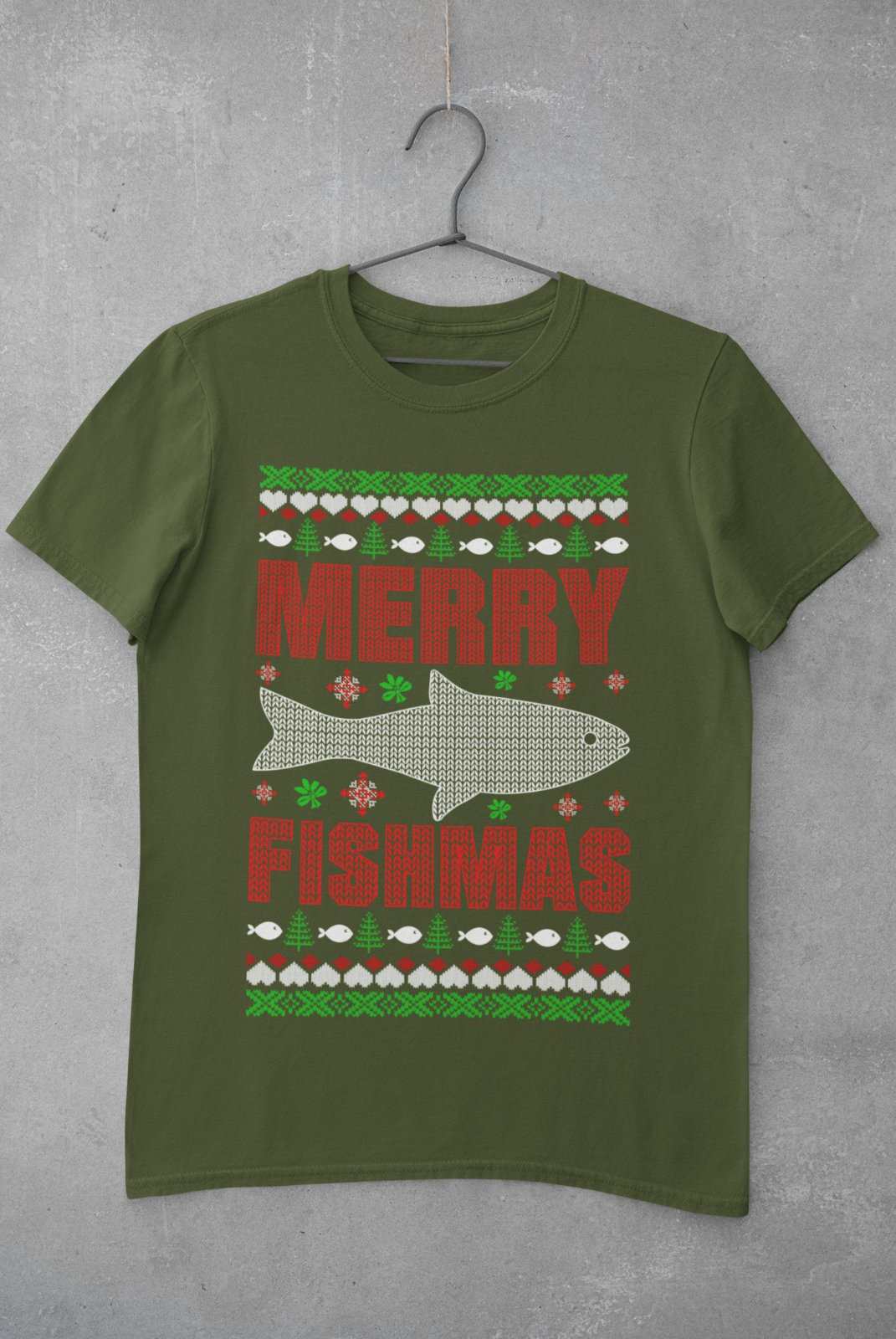 Christmas Fishing T-Shirt Merry Fishmas Xmas Jumper Style Gift For Fisherman Sweatshirt
