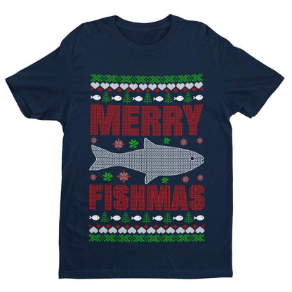 Christmas Fishing T-Shirt Merry Fishmas Xmas Jumper Style Gift For Fisherman Sweatshirt