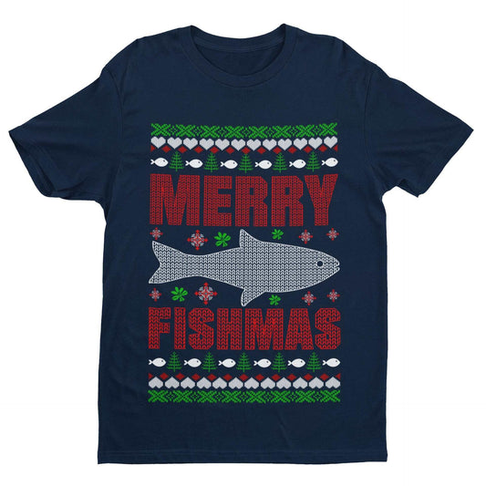 Christmas Fishing T-Shirt Merry Fishmas Xmas Jumper Style Gift For Fisherman Sweatshirt
